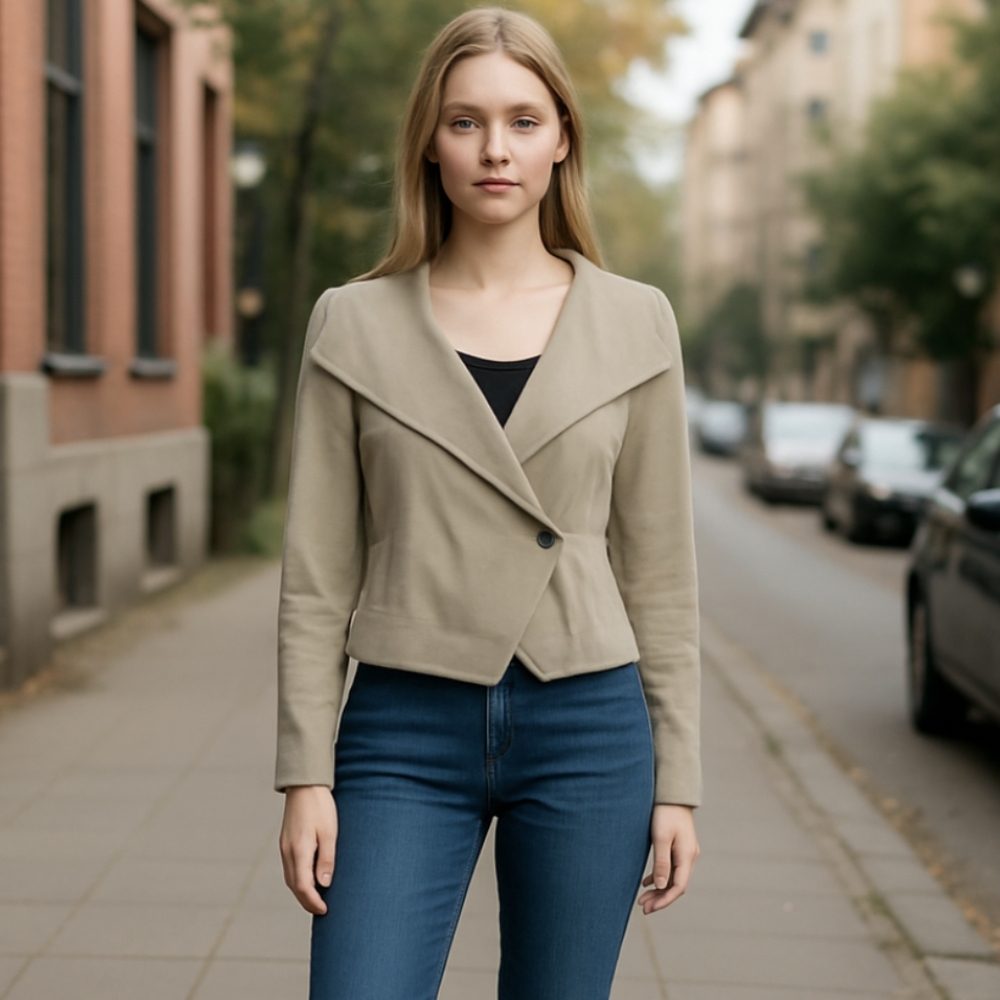 Aqua Tan Leather Jacket